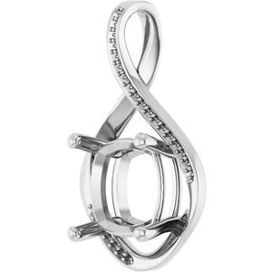 Platinum 12x12 mm Cushion Pendant Mounting – image 4