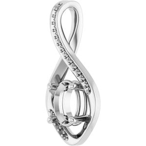 10K White Gold 8x6 mm Oval Pendant Mounting – image 4