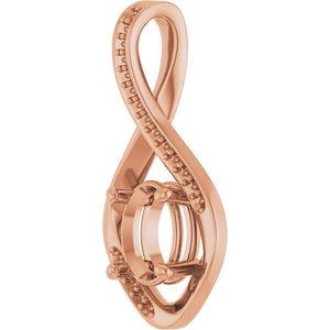 14K Rose Gold 8x6 mm Oval Pendant Mounting – image 4