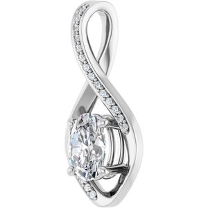 10K White Gold 8x6 mm Oval Pendant Mounting – image 3