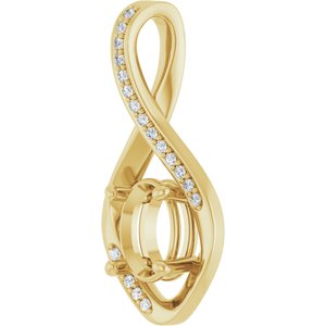14K Yellow Gold 8x6 mm Oval .07 CTW Lab-Grown Diamond Semi-Set Pendant – image 4