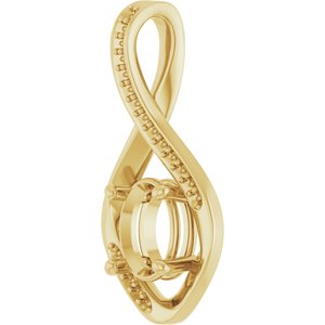 10K Yellow Gold 8x6 mm Oval Pendant Mounting – image 4