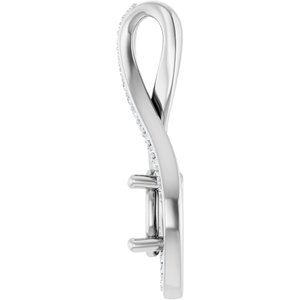 Platinum 7x5 mm Oval .07 CTW Lab-Grown Diamond Semi-Set Pendant – image 6