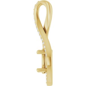 14K Yellow Gold 7x5 mm Oval .07 CTW Lab-Grown Diamond Semi-Set Pendant – image 6