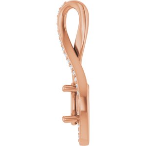 14K Rose Gold 7x5 mm Oval .07 CTW Lab-Grown Diamond Semi-Set Pendant – image 6