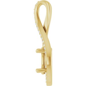 14K Yellow Gold 8x6 mm Oval .07 CTW Lab-Grown Diamond Semi-Set Pendant – image 6