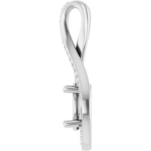 Sterling Silver 8x6 mm Oval .07 CTW Lab-Grown Diamond Semi-Set Pendant – image 6