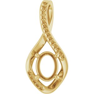 18K Yellow Gold 8x6 mm Oval Pendant Mounting – image 2