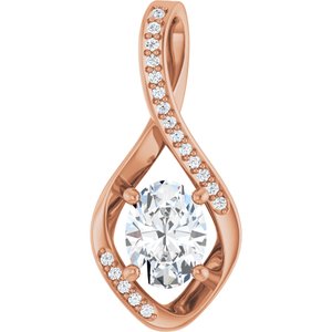 10K Rose Gold 8x6 mm Oval Pendant Mounting