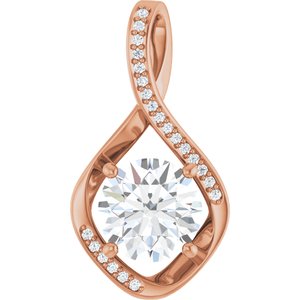 14K Rose Gold 9 mm Round Pendant Mounting