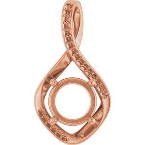 10K Rose Gold 9 mm Round Pendant Mounting – image 2