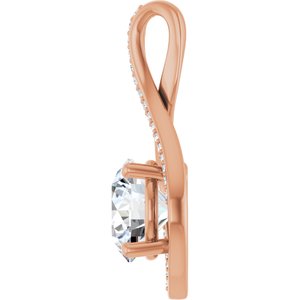 14K Rose Gold 9 mm Round Pendant Mounting – image 5