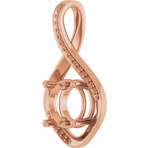 10K Rose Gold 9 mm Round Pendant Mounting – image 4