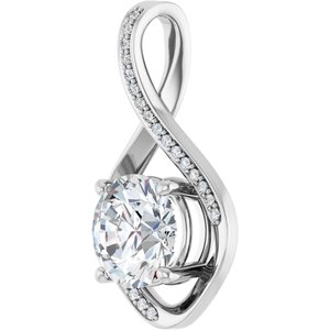 10K White Gold 9 mm Round Pendant Mounting – image 3