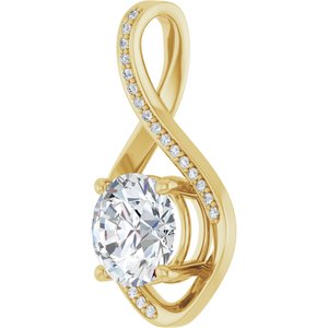 18K Yellow Gold 9 mm Round Pendant Mounting – image 3