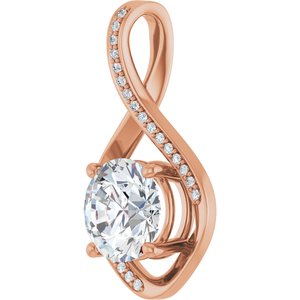 10K Rose Gold 9 mm Round Pendant Mounting – image 3