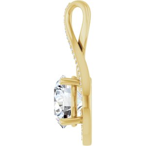 14K Yellow Gold 10 mm Round Pendant Mounting – image 5