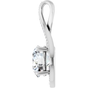 18K White Gold 10 mm Round Pendant Mounting – image 5