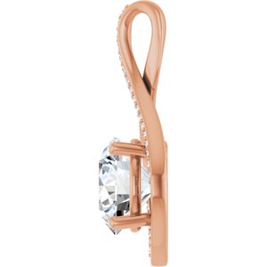 18K Rose Gold 10 mm Round Pendant Mounting – image 5
