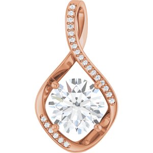 18K Rose Gold 10 mm Round Pendant Mounting