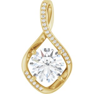 10K Yellow Gold 10 mm Round Pendant Mounting