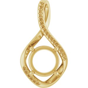 10K Yellow Gold 10 mm Round Pendant Mounting – image 2