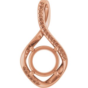 18K Rose Gold 10 mm Round Pendant Mounting – image 2