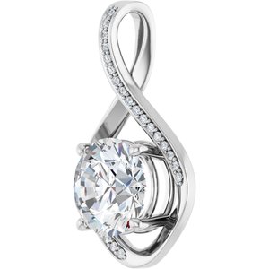 18K White Gold 10 mm Round Pendant Mounting – image 3