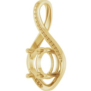 14K Yellow Gold 10 mm Round Pendant Mounting – image 4