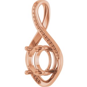 18K Rose Gold 10 mm Round Pendant Mounting – image 4