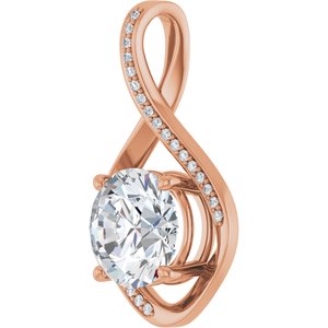 18K Rose Gold 10 mm Round Pendant Mounting – image 3