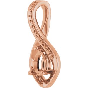 10K Rose Gold 6x4 mm Pear Pendant Mounting – image 4