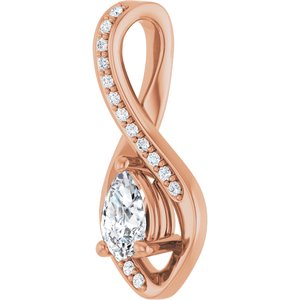 10K Rose Gold 6x4 mm Pear Pendant Mounting – image 3