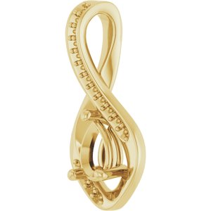 14K Yellow Gold 6x4 mm Pear Pendant Mounting – image 4
