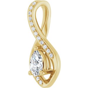10K Yellow Gold 6x4 mm Pear Pendant Mounting – image 3