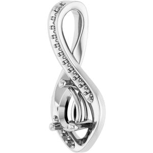 Platinum 6x4 mm Pear Pendant Mounting – image 4