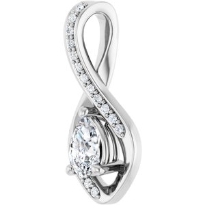 10K White Gold 6x4 mm Pear Pendant Mounting – image 3