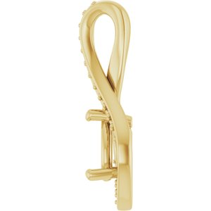 14K Yellow Gold 6x4 mm Pear Pendant Mounting – image 6