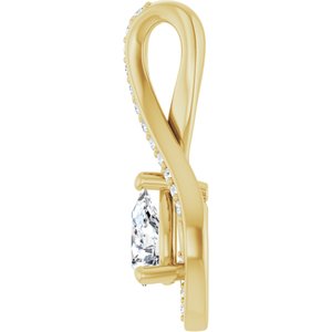 14K Yellow Gold 6x4 mm Pear Pendant Mounting – image 5