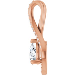 10K Rose Gold 6x4 mm Pear Pendant Mounting – image 5