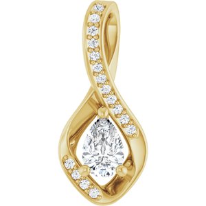 18K Yellow Gold 6x4 mm Pear Pendant Mounting