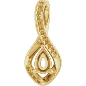 10K Yellow Gold 6x4 mm Pear Pendant Mounting – image 2