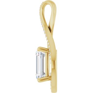 14K Yellow Gold 10x8 mm Emerald Pendant Mounting – image 5