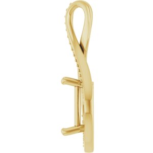 18K Yellow Gold 10x8 mm Emerald Pendant Mounting – image 6