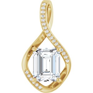 10K Yellow Gold 10x8 mm Emerald Pendant Mounting