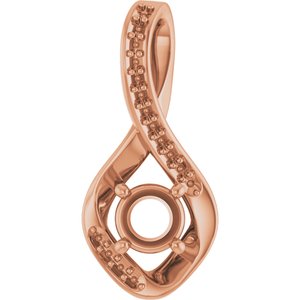 10K Rose Gold 4.8 mm Round Pendant Mounting – image 2