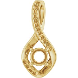 10K Yellow Gold 4.8 mm Round Pendant Mounting – image 2