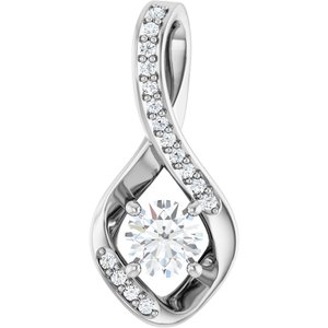 14K White Gold 4.8 mm Round Pendant Mounting
