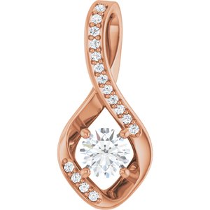18K Rose Gold 4.8 mm Round Pendant Mounting