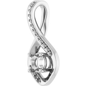 14K White Gold 4.8 mm Round Pendant Mounting – image 4